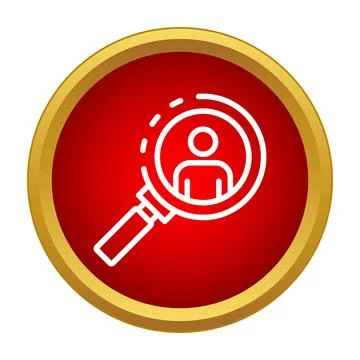 Human resources finding talent job search button icon 스톡 일러스트