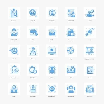 Human Resources Flat Icons Pack Stock Illustration