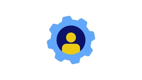 Human resources gear icon animation isolated on white background Video stock 336888797