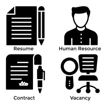 Human Resources Glyph Vectors Pack Stock Illustration