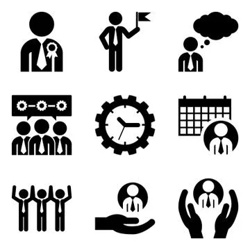 Human Resources Glyphs Stock Illustration