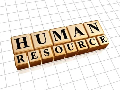 Human resources in golden cubes Stock Illustration