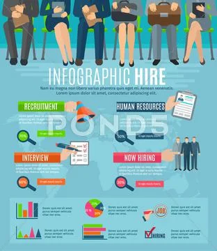 Human resources hiring people infographic report Stock Illustration