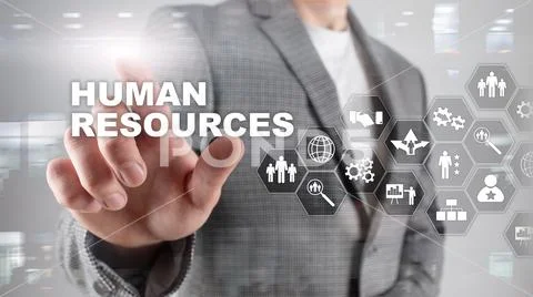 Human Resources HR management concept. Human resources pool, customer care and Stock Photos