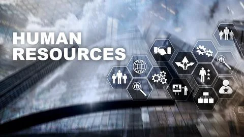 Human Resources HR management concept. Human resources pool, customer care .. Stock Photos