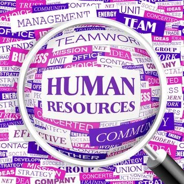 HUMAN RESOURCES HUMAN RESOURCES. Background concept wordcloud illustration... Stockfoto's
