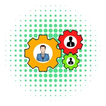 Human resources icon, comics style Stock-Illustration