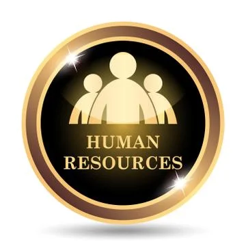 Human Resources icon. Internet button on white background.. Stock Illustration