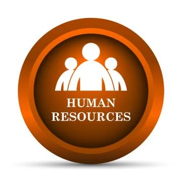 Human Resources icon. Internet button on white background.. Stock Illustration
