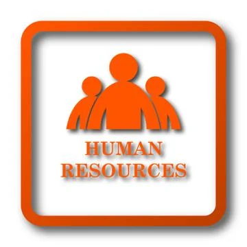 Human Resources icon. Internet button on white background.. Stock Illustration