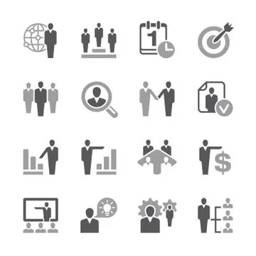 Human resources Icon Set Stock Illustration