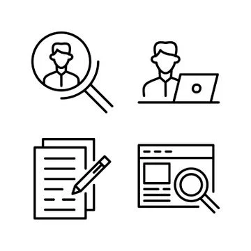Human resources icon set Stock Illustration