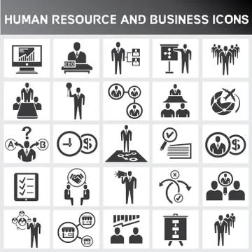 Human resources icons Stock Illustration