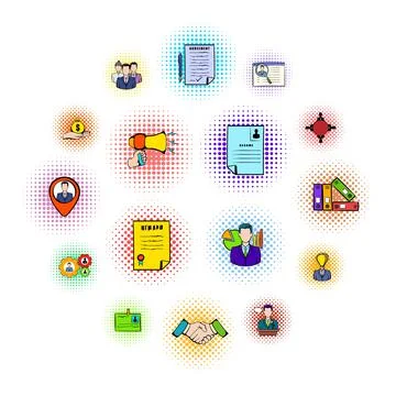 Human resources icons set Stock Illustration