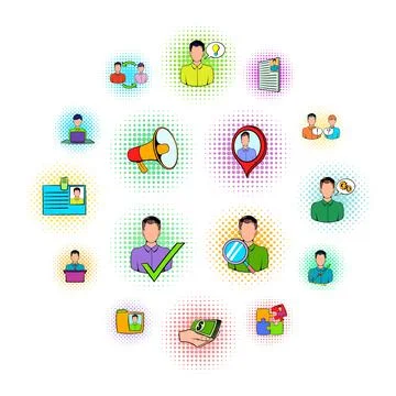 Human resources icons set Stock Illustration