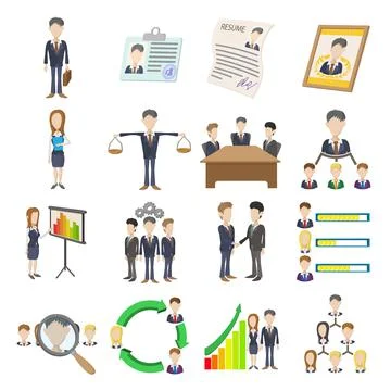 Human resources icons set Stock Illustration