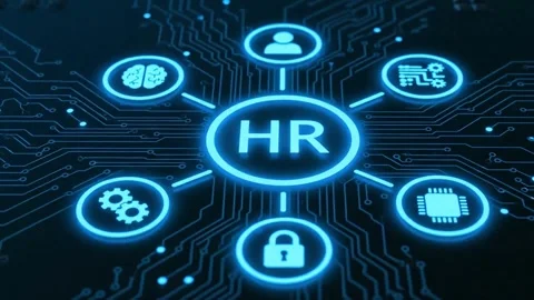 Human Resources Interface with Six Business Icons. 스톡 동영상 317800984