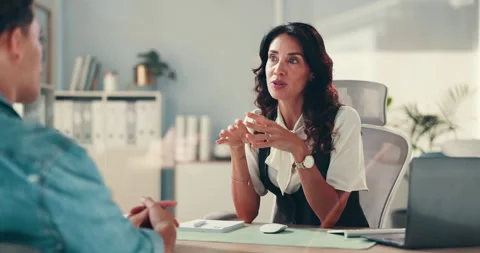 Human resources, interview and opportunity with business people in office for Stock Footage 306235936