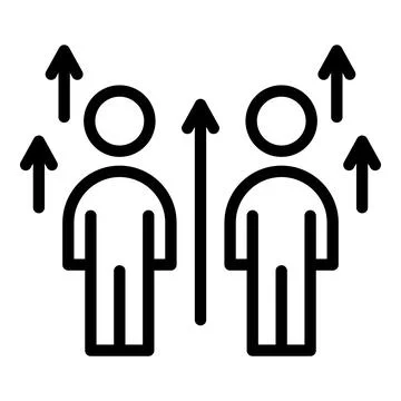 Human resources level up icon, outline style Illustrazione stock