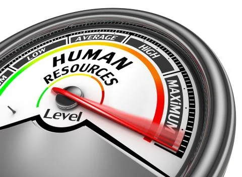 Human resources level to maximum conceptual meter Stock Illustration