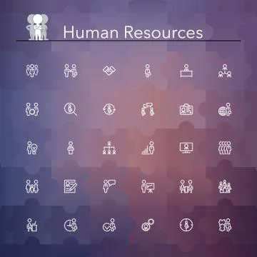 Human resources line icons Stock Illustration