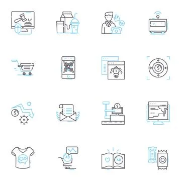 Human resources linear icons set. Recruitment, Training, Development, Retention Stock Illustration