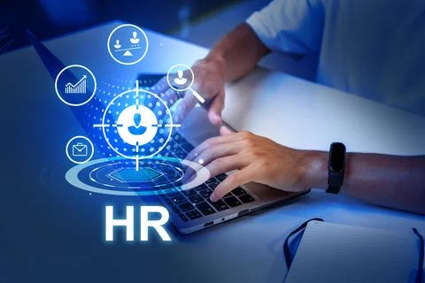 Human resources management in a digital workspace supports effective Stock Photos