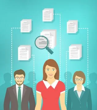 Human Resources Management Flat Concept Illustrazione stock