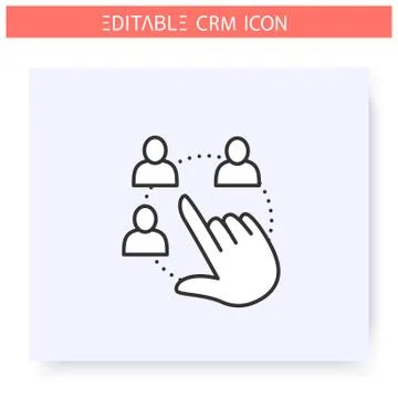 Human resources management line icon. Editable Stock Illustration