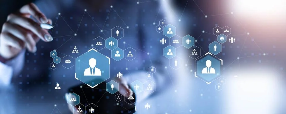 Human Resources Management Network Visualization. Stockfoto's