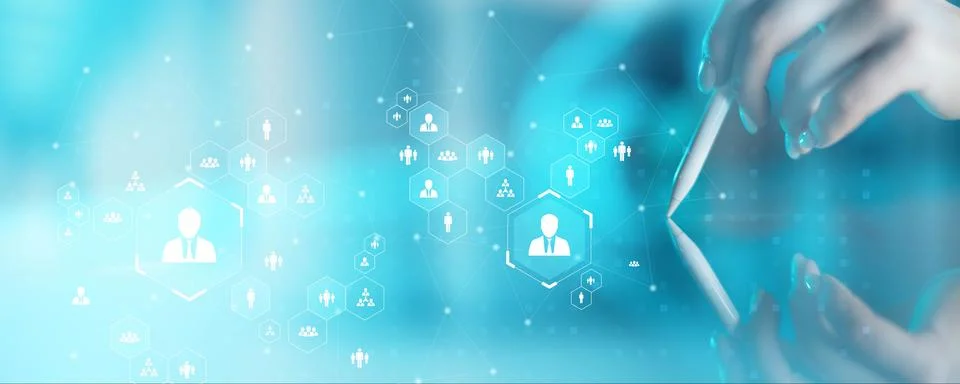 Human Resources Management Network Visualization. Stock-Fotos