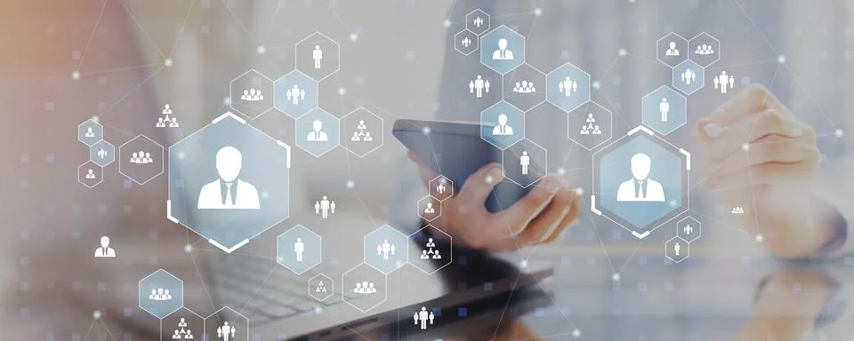 Human Resources Management Network Visualization. Stock-Fotos