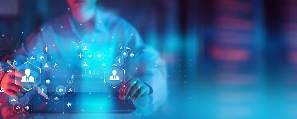 Human Resources Management Network Visualization. Stock Photos