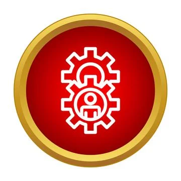 Human resources management process gears teamwork icon Stock Illustration