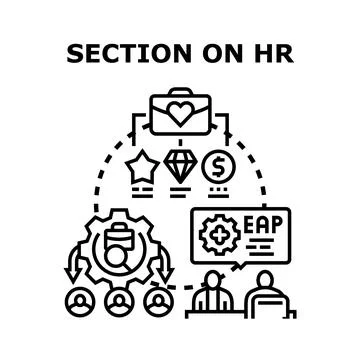 Human resources management, recruitment and employee benefits concept Stock Illustration