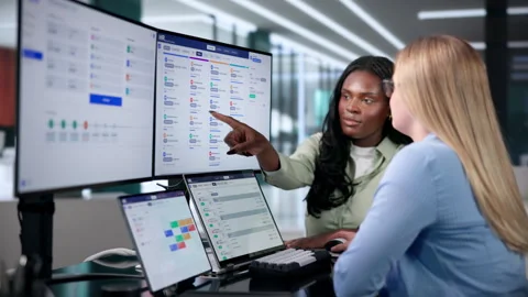 Human Resources Manager Discusses Candidate Checklist Stock Footage 343884973