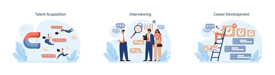 Human resources manager. HR agent competencies and professional Illustrazione stock