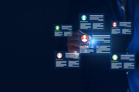 Human Resources. Manager looking candidate profile, effective management an.. Stock Photos