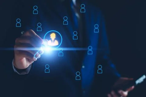 Human Resources. Manager looking candidate profile, effective management an.. Stock Photos