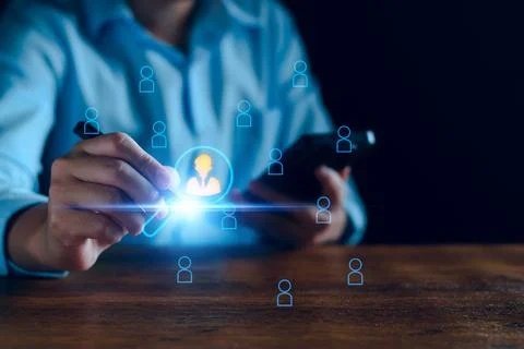 Human Resources. Manager looking candidate profile, effective management an.. Stock Photos