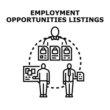 Human resources manager presenting employment opportunities listings Illustrazione stock