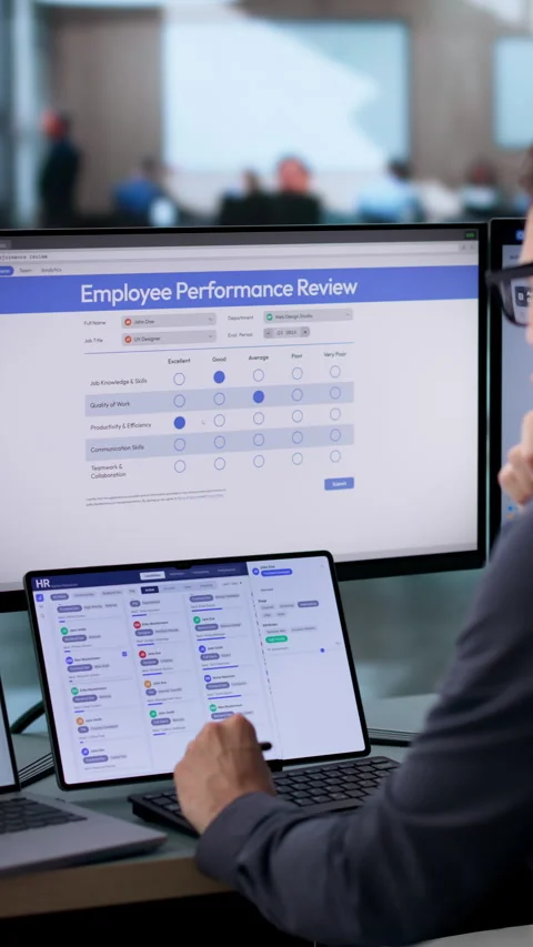Human Resources Manager Reviewing Employee Performance Stock Footage 342965212
