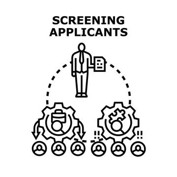 Human resources manager screening job applicants Ilustración de archivo