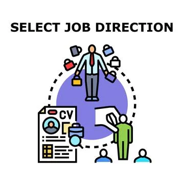 Human resources manager selecting career direction for candidate Ilustração Stock