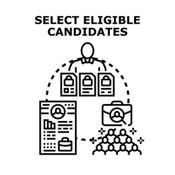 Human resources manager selecting eligible candidates for job opening Stock-Illustration