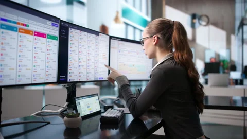 Human Resources Manager Using Computer Stock Footage 343887512
