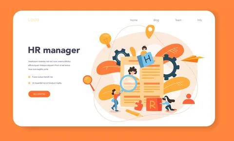 Human resources manager web banner or landing page. Idea of recruitment Stock Illustration