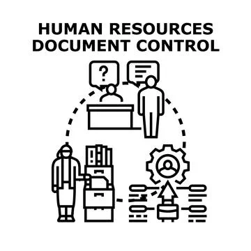 Human resources managing controlling employee information data Stock Illustration