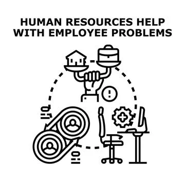Human resources managing employee issues and work life balance イラスト素材