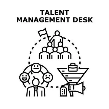 Human resources managing talent at an office desk Illustrazione stock